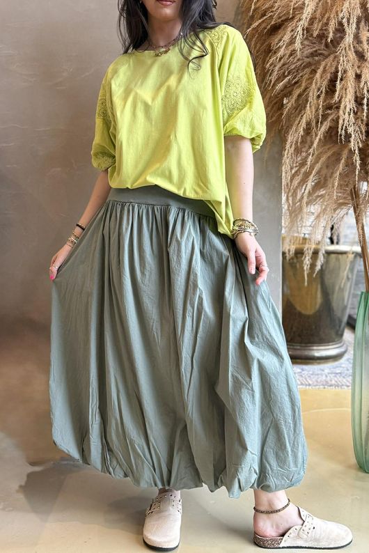 Atik Bubble Sleeve Top Kiwi /9=